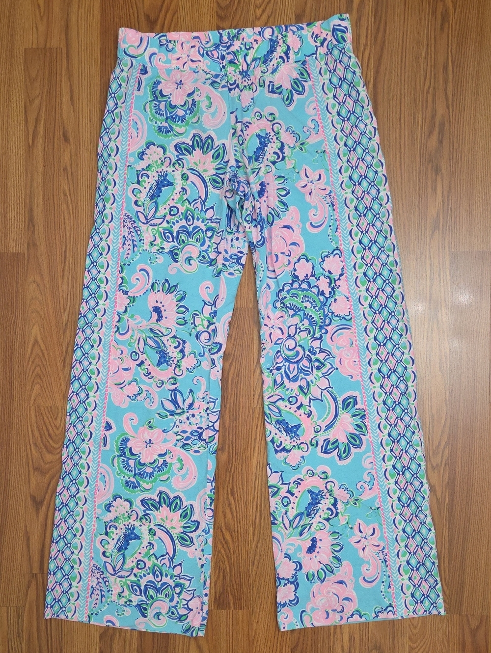 Lilly Pulitzer Bal Harbour Wide Leg Palazzo Pants Blue Horizon Jungle Sunrise/ M